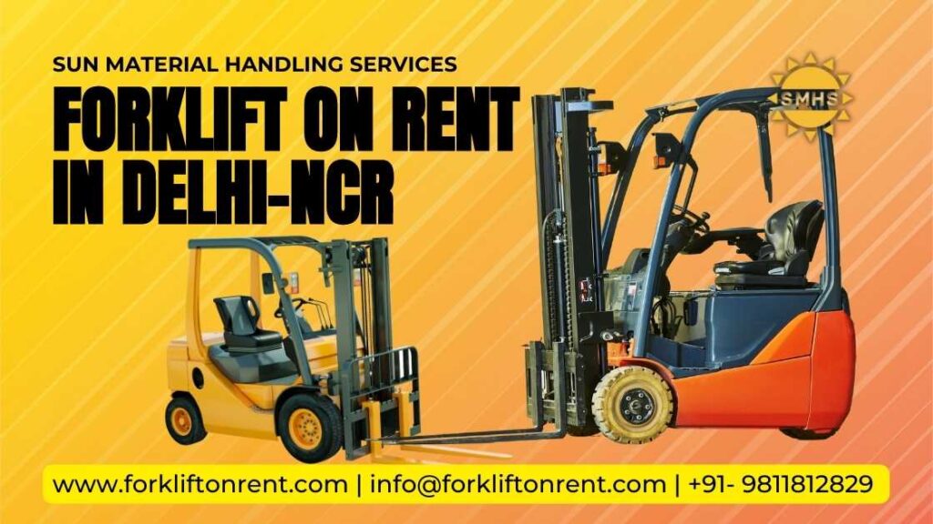 Contact details of forklift rental services offered by Forklift on Rent, a Sun Material Handling Services subsidiary.